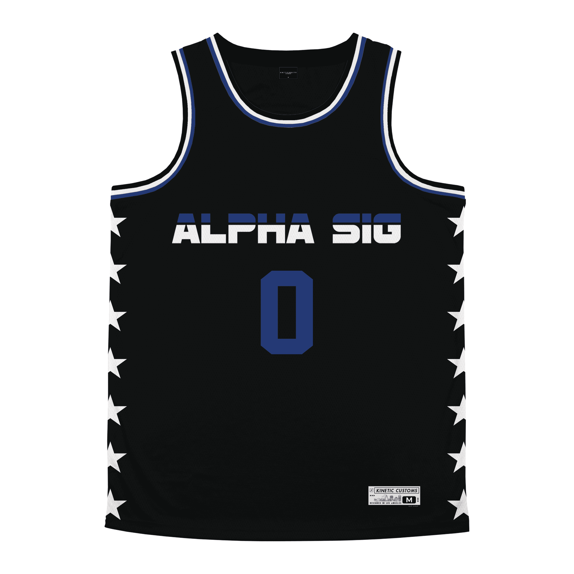 Alpha Sigma Phi - Black Star Night Mode Basketball Jersey