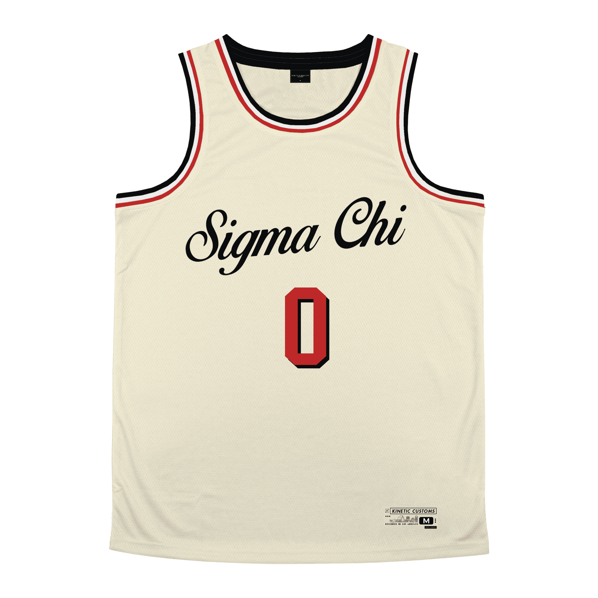 Sigma Chi - VIntage Cream Basketball Jersey