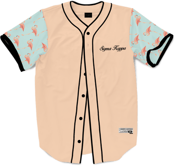 Sigma Kappa - Flamingo Fam Baseball Jersey Premium Baseball Kinetic Society LLC 