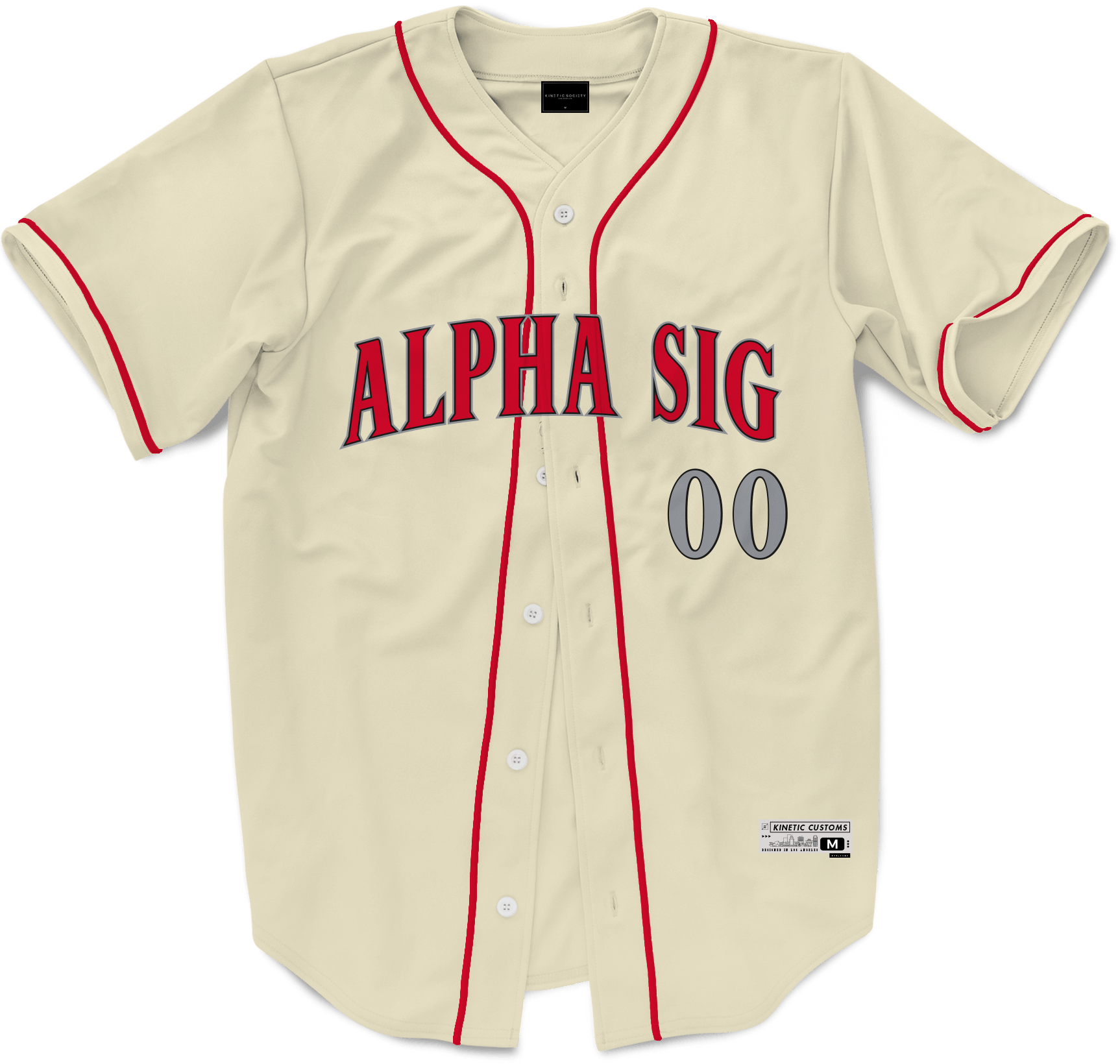 Alpha Sigma Phi - Cream Baseball Jersey Premium Baseball Kinetic Society LLC 