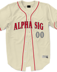 Alpha Sigma Phi - Cream Baseball Jersey Premium Baseball Kinetic Society LLC 