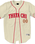 Theta Chi - Cream Baseball Jersey Premium Baseball Kinetic Society LLC 