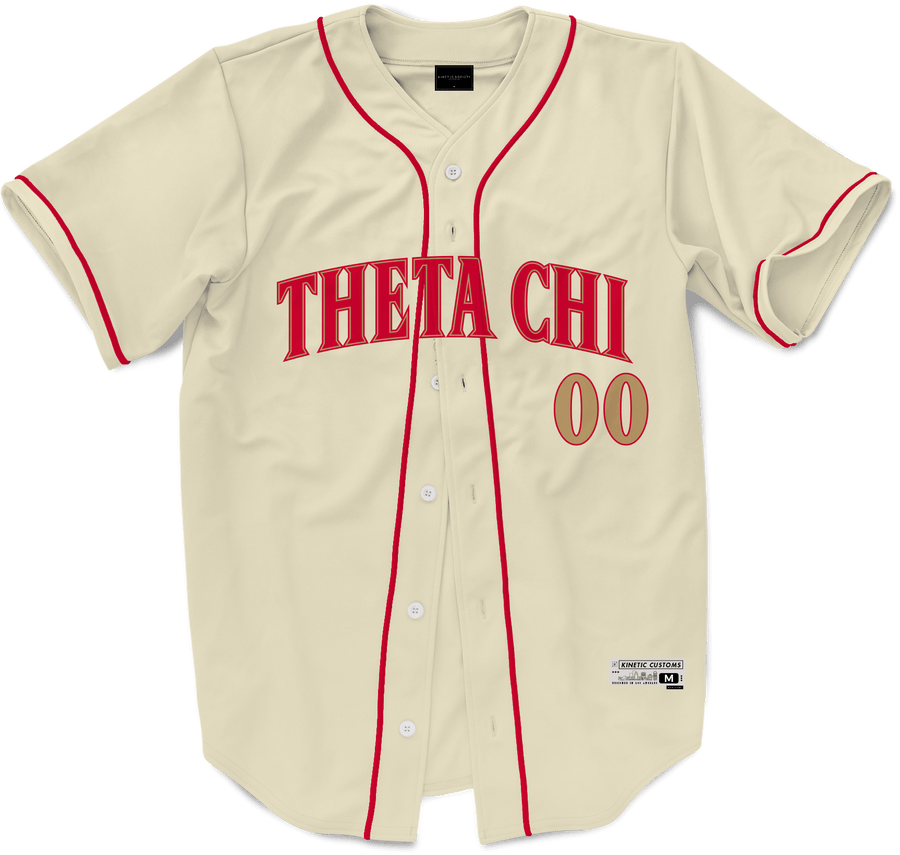 Theta Chi - Cream Baseball Jersey Premium Baseball Kinetic Society LLC 