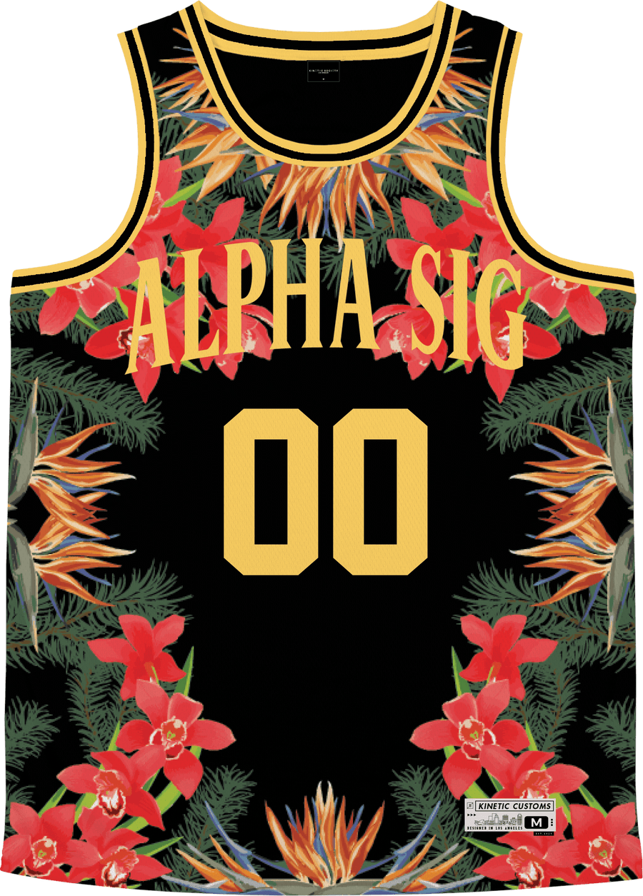 Alpha Sigma Phi - Orchid Paradise Basketball Jersey Premium Basketball Kinetic Society LLC 