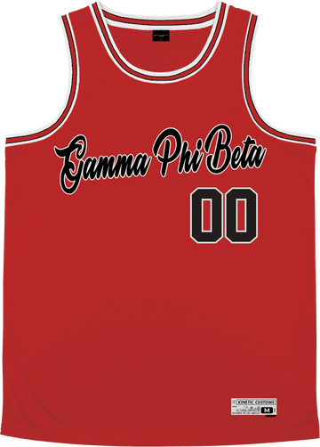 Gamma Phi Beta - Big Red Basketball Jersey Premium Basketball Kinetic Society LLC 