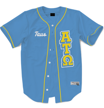 ALPHA TAU OMEGA - The Block Baseball Jersey Premium Baseball Kinetic Society LLC 