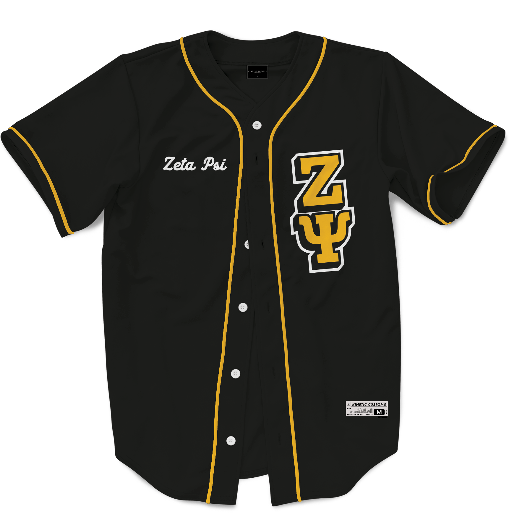 ZETA PSI - The Block Baseball Jersey Premium Baseball Kinetic Society LLC 
