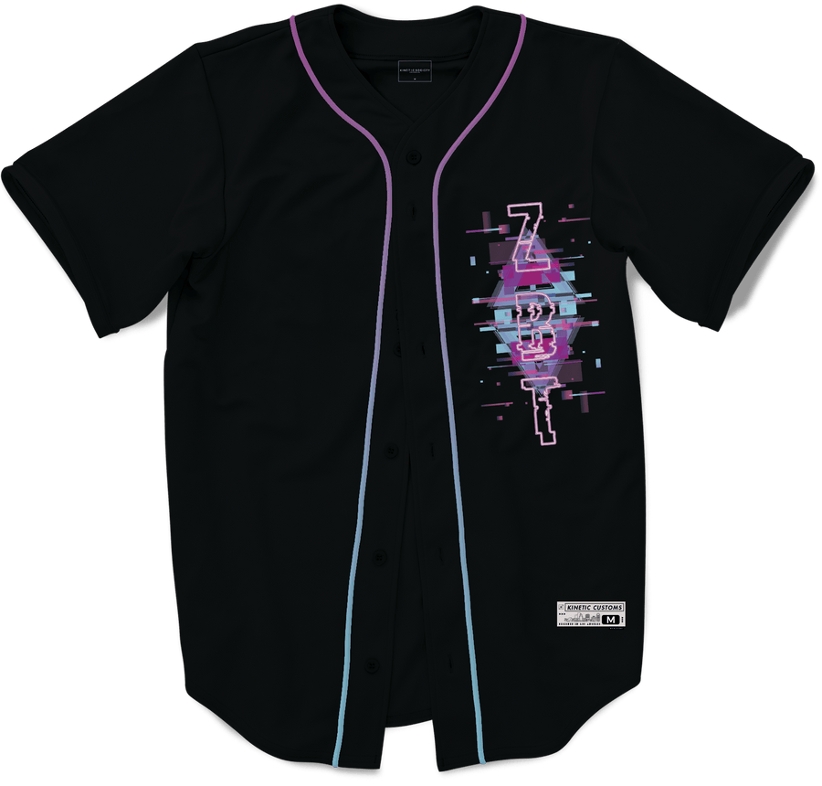 Zeta Beta Tau - Glitched Vision Baseball Jersey - Kinetic Society