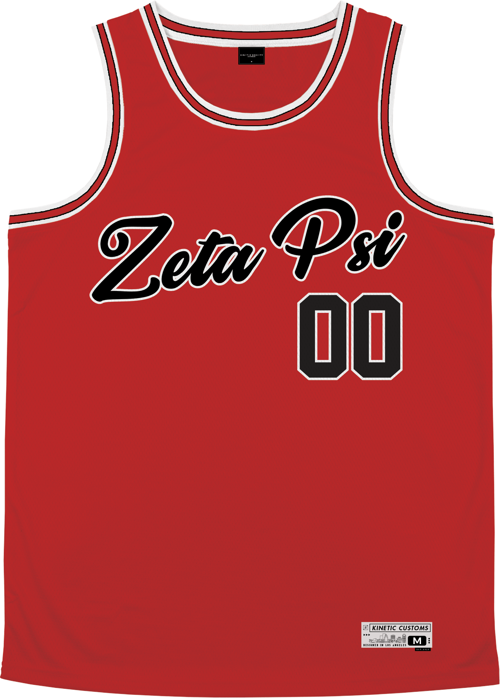 Zeta Psi - Big Red Basketball Jersey Premium Basketball Kinetic Society LLC 