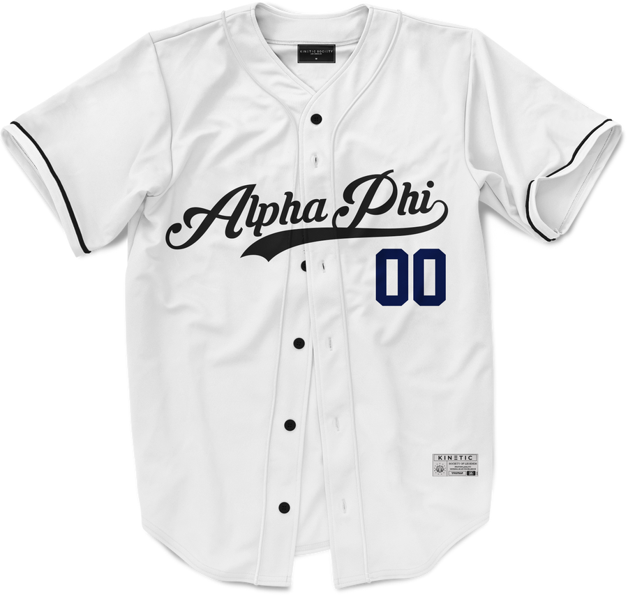 Alpha Phi - Classic Ballpark Blue Baseball Jersey