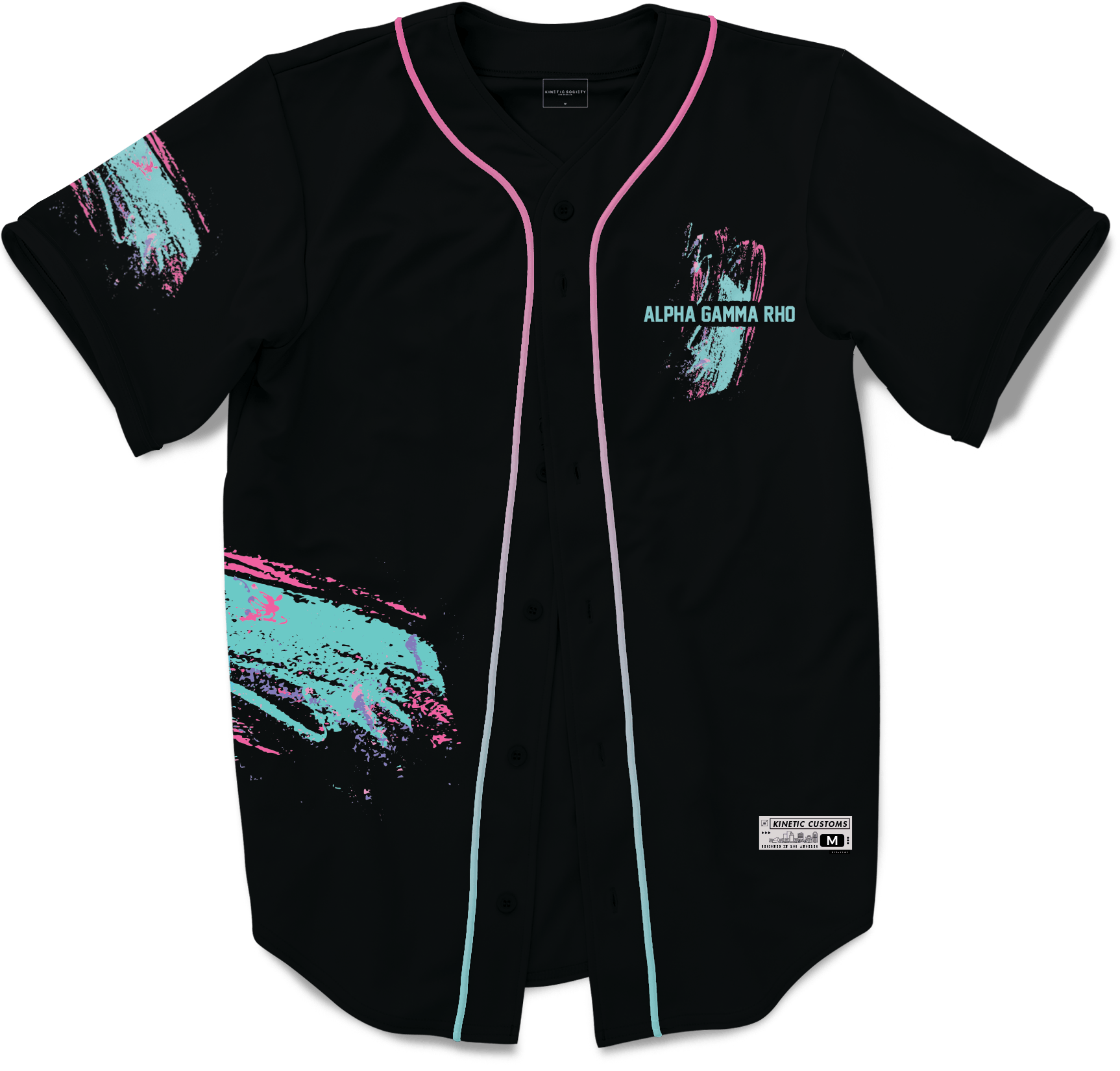 Alpha Chi Rho - Miami Beach Splash Baseball Jersey Premium Baseball Kinetic Society LLC 