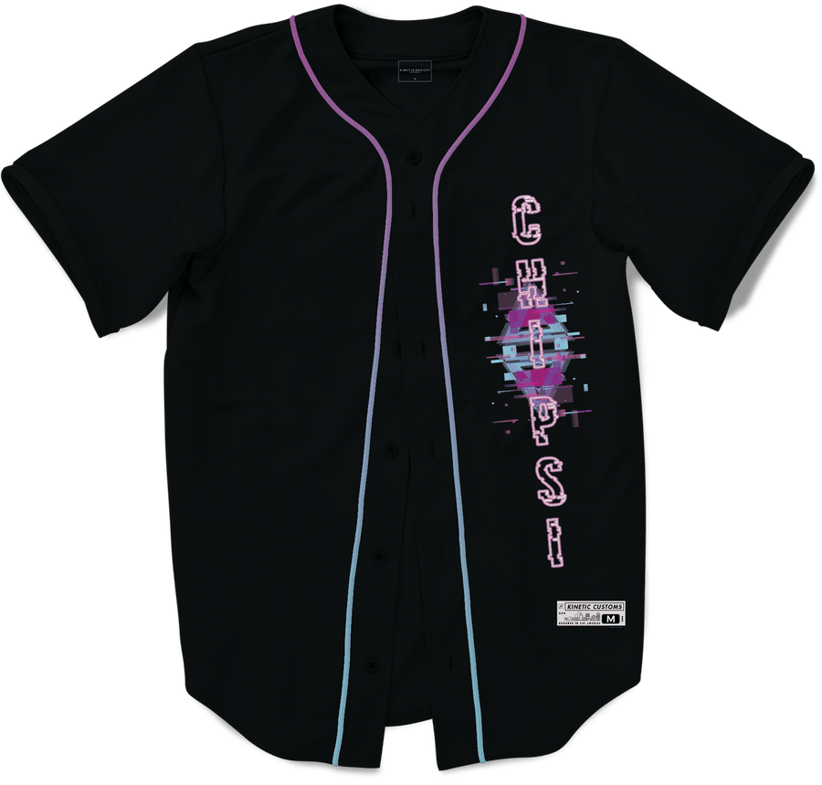 Chi Psi - Glitched Vision Baseball Jersey - Kinetic Society