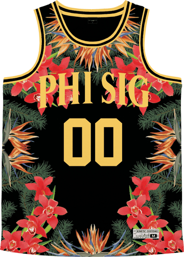 Phi Sigma Kappa - Orchid Paradise Basketball Jersey Premium Basketball Kinetic Society LLC 