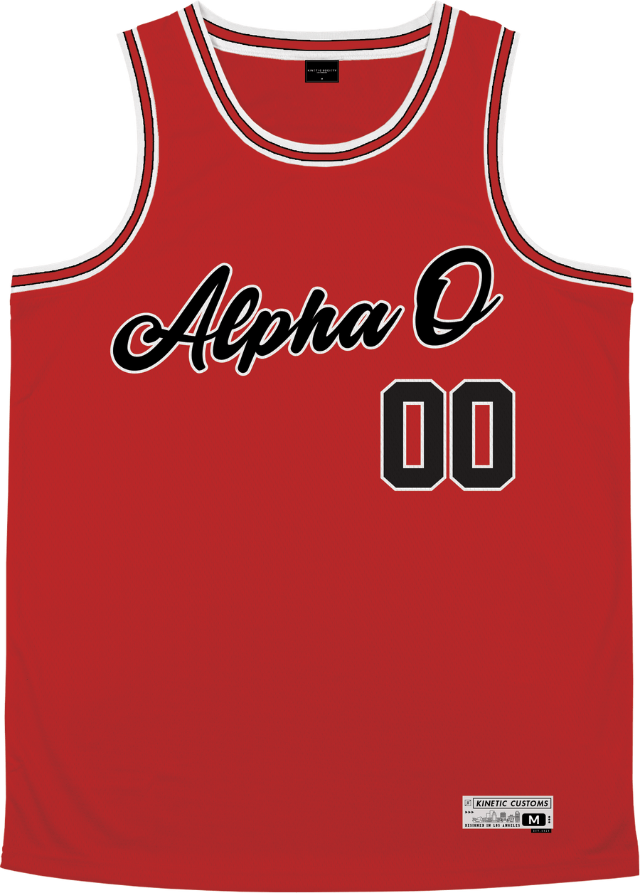 Alpha Omicron Pi - Big Red Basketball Jersey Premium Basketball Kinetic Society LLC 