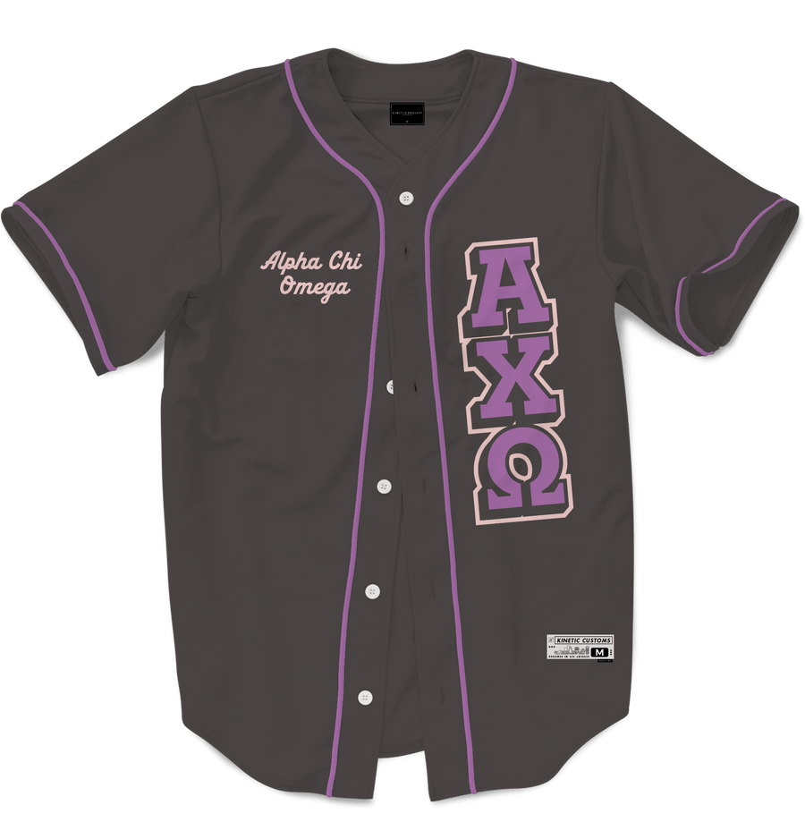 ALPHA CHI OMEGA - The Block Baseball Jersey Premium Baseball Kinetic Society LLC 