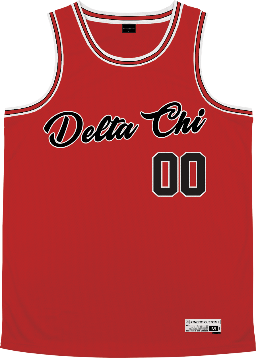 Delta Chi - Big Red Basketball Jersey Premium Basketball Kinetic Society LLC 