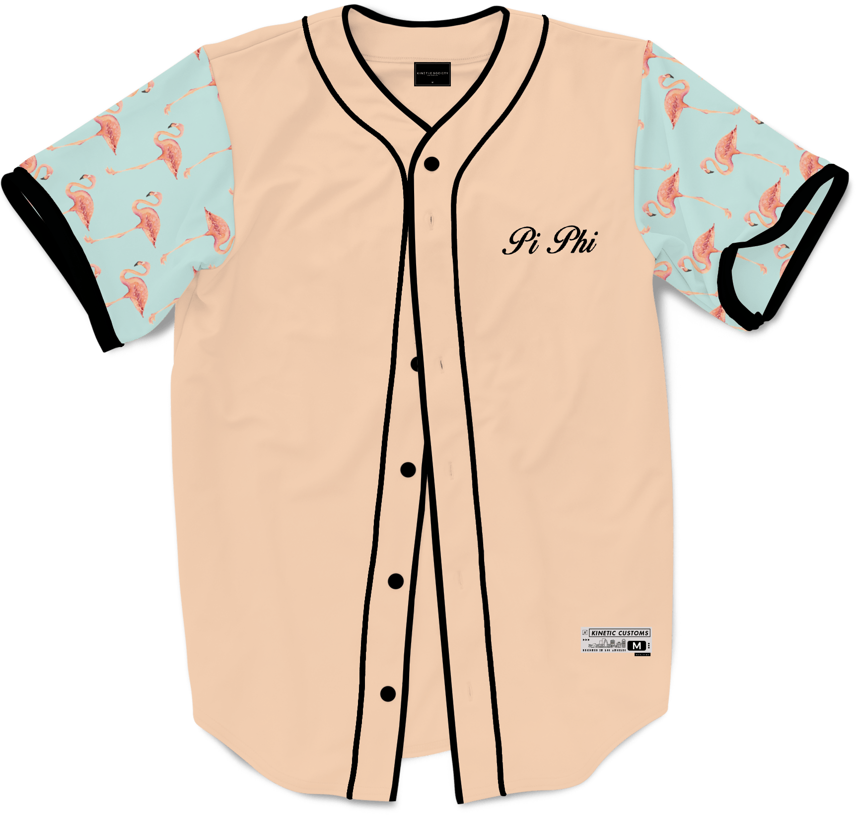 Pi Beta Phi - Flamingo Fam Baseball Jersey Premium Baseball Kinetic Society LLC 