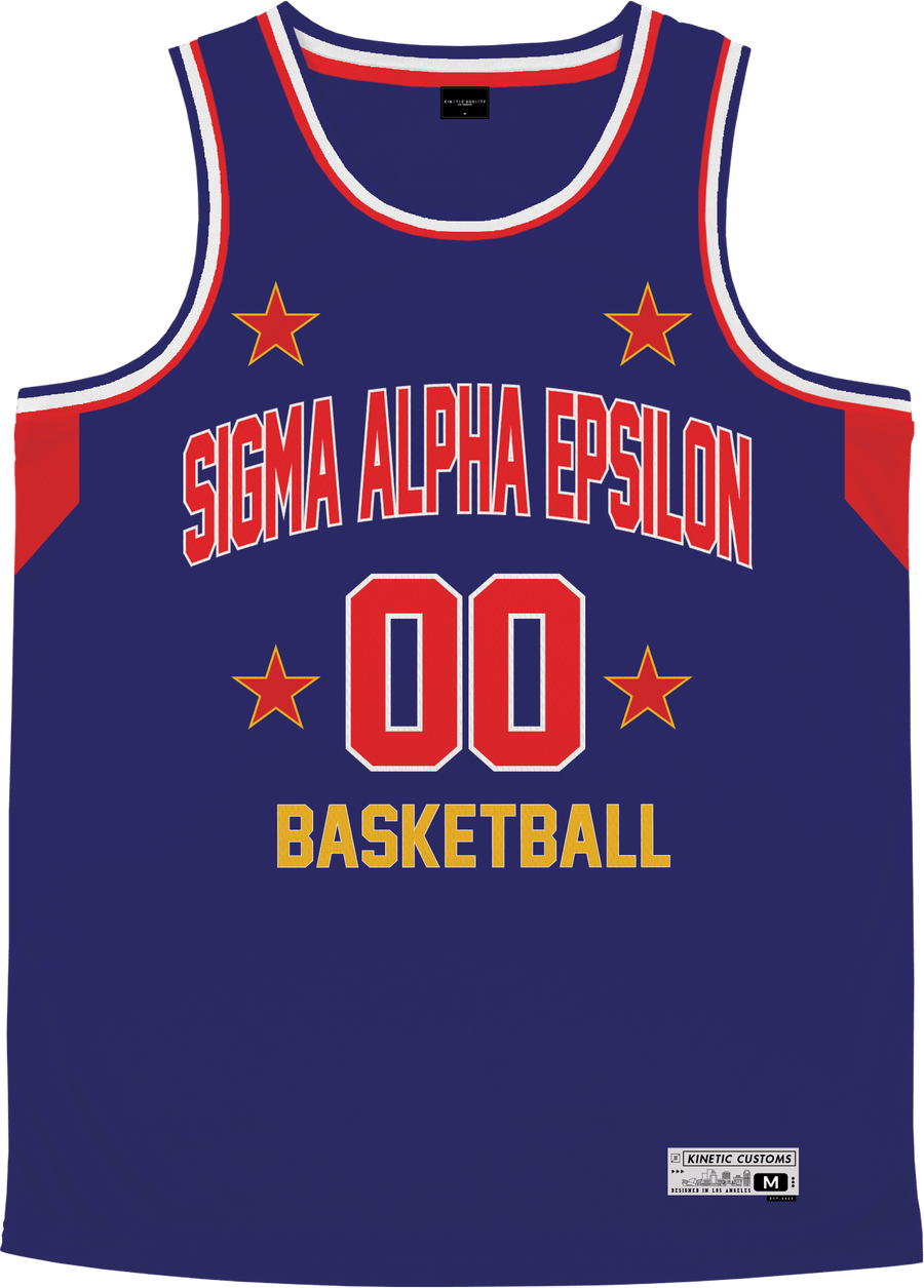 Sigma Alpha Epsilon - Retro Ballers Basketball Jersey - Kinetic Society