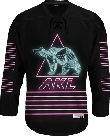Alpha Kappa Lambda - Neon Polar Bear Hockey Jersey - Kinetic Society