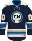 Sigma Nu - Blue Cream Hockey Jersey - Kinetic Society