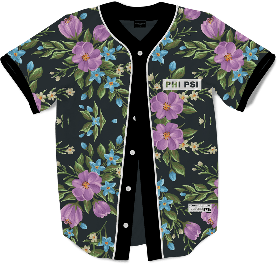 Phi Kappa Psi - Midnight Bloom Baseball Jersey - Kinetic Society