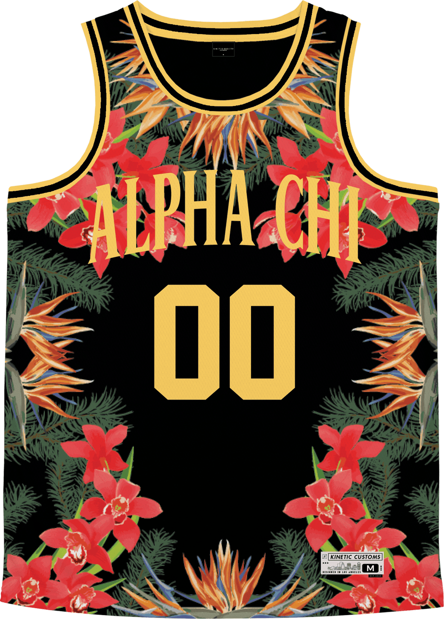 Alpha Chi Rho - Orchid Paradise Basketball Jersey Premium Basketball Kinetic Society LLC 