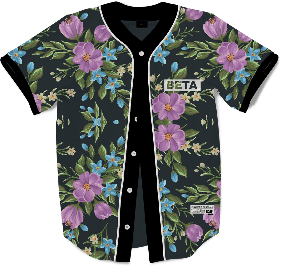Beta Theta Pi - Midnight Bloom Baseball Jersey - Kinetic Society