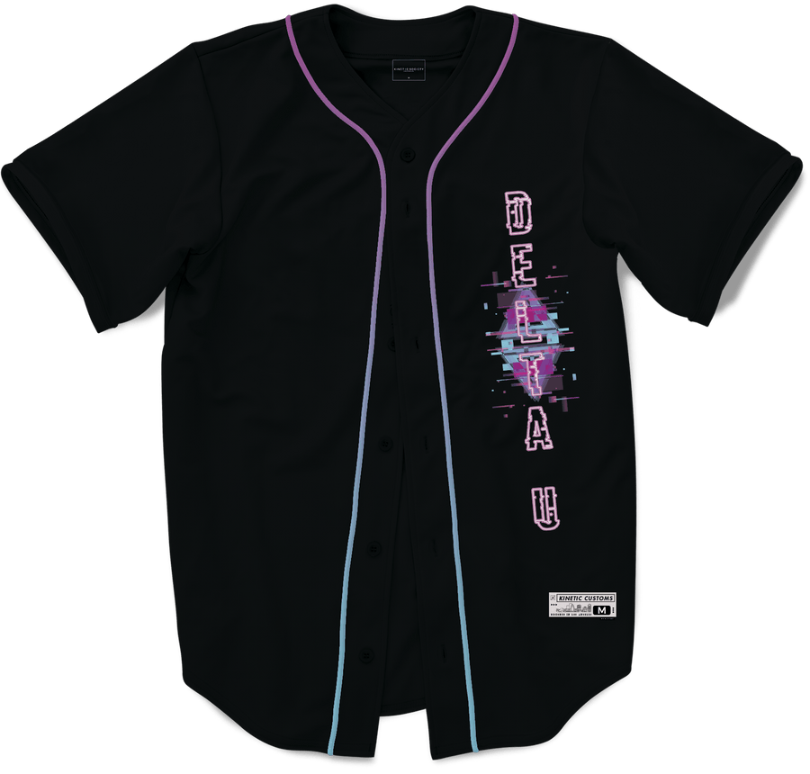 Delta Upsilon - Glitched Vision Baseball Jersey Premium Baseball Kinetic Society LLC 