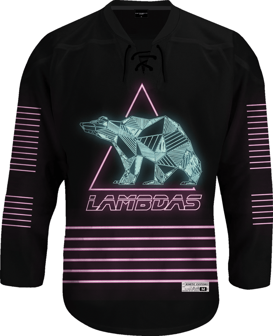 Lambda Phi Epsilon - Neon Polar Bear Hockey Jersey - Kinetic Society