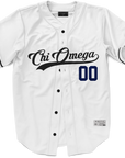 Chi Omega - Classic Ballpark Blue Baseball Jersey