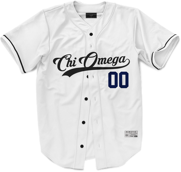 Chi Omega - Classic Ballpark Blue Baseball Jersey