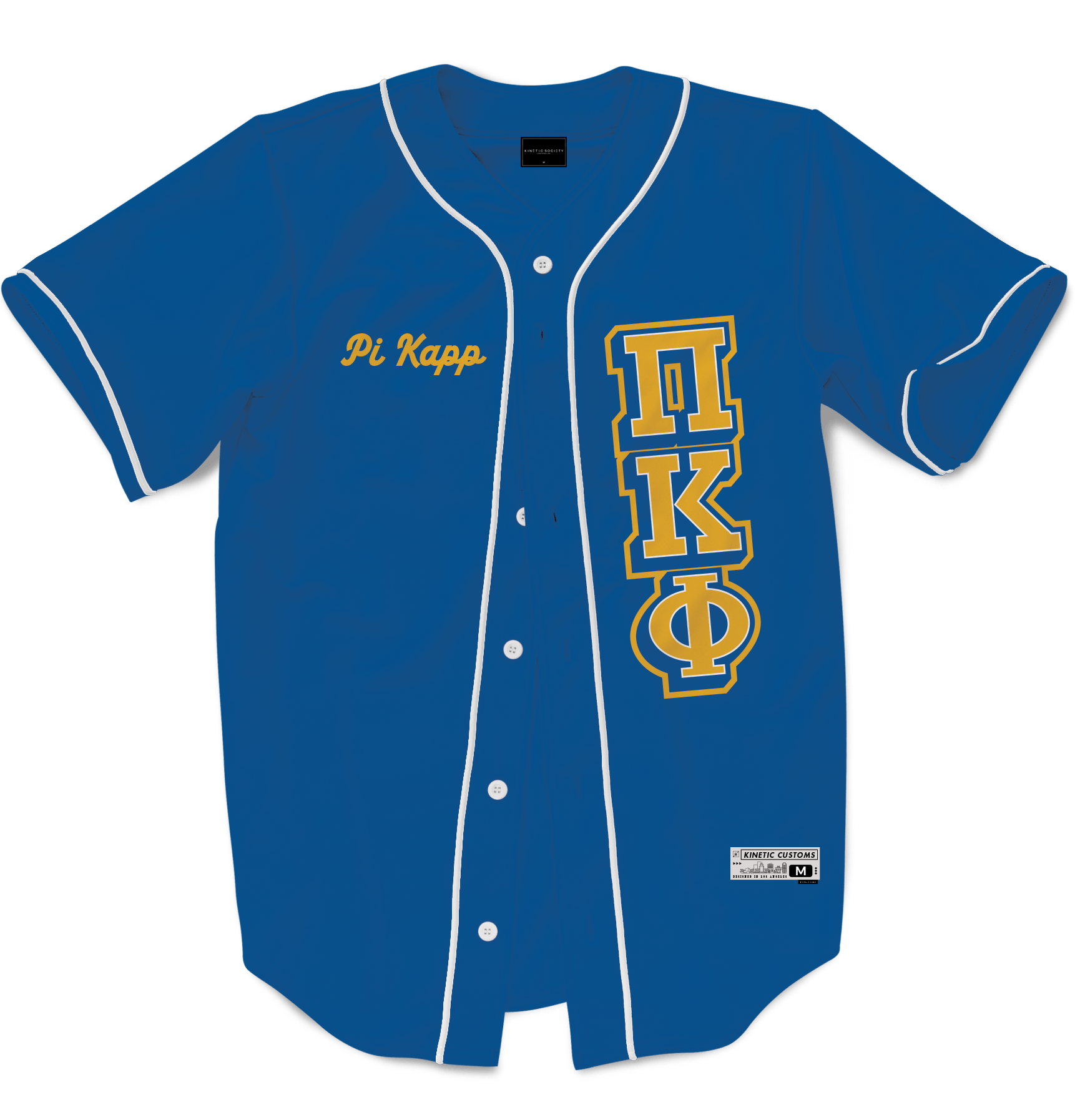 PI KAPPA PHI - The Block Baseball Jersey Premium Baseball Kinetic Society LLC 