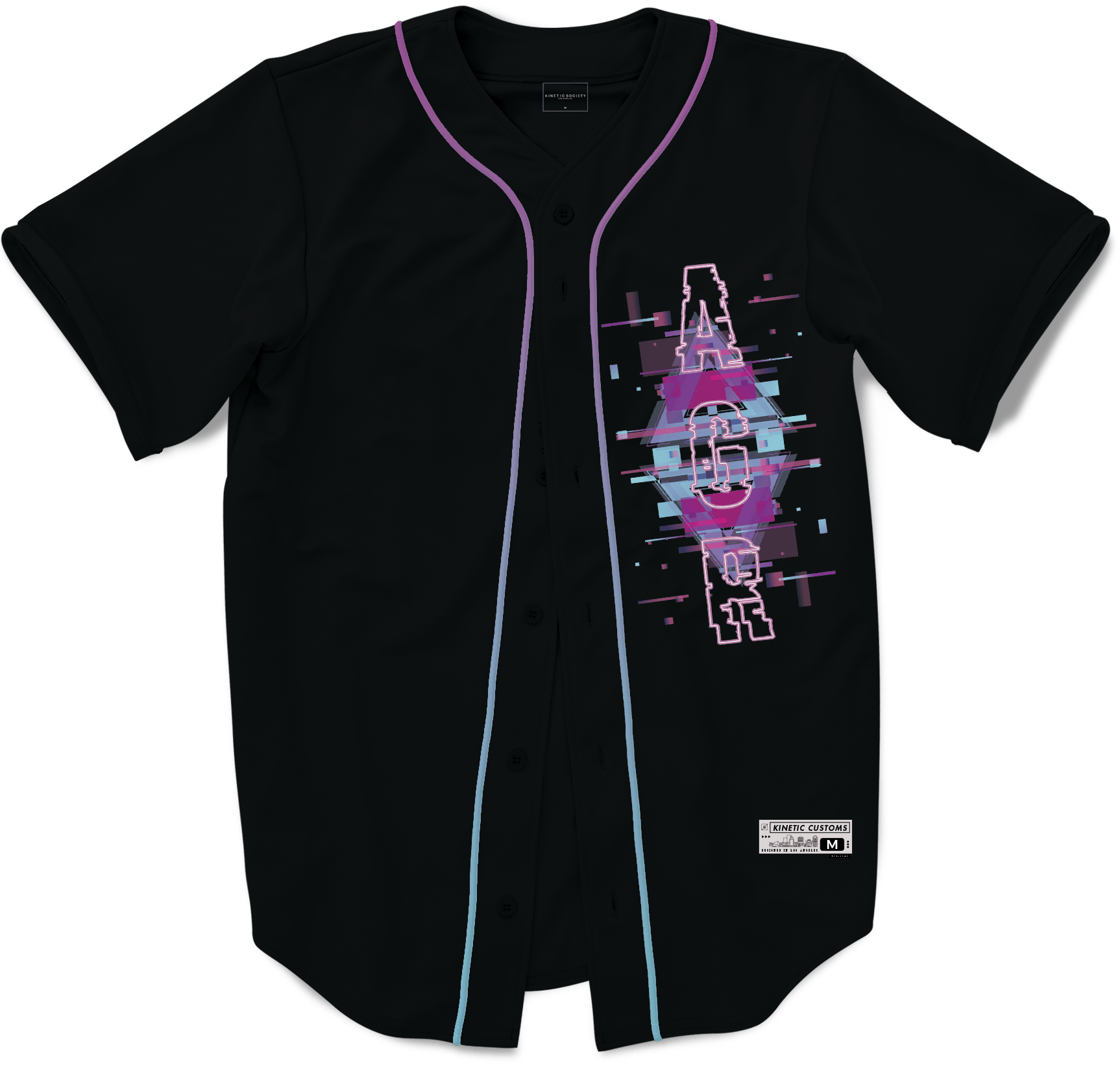 Alpha Gamma Rho - Glitched Vision Baseball Jersey - Kinetic Society