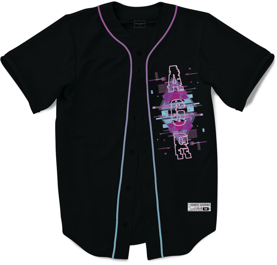 Alpha Gamma Rho - Glitched Vision Baseball Jersey - Kinetic Society