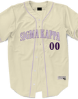 Sigma Kappa - Cream Baseball Jersey Premium Baseball Kinetic Society LLC 