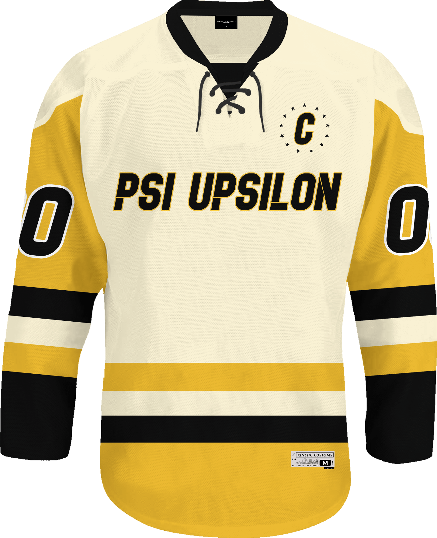 Psi Upsilon - Golden Cream Hockey Jersey Hockey Kinetic Society LLC 