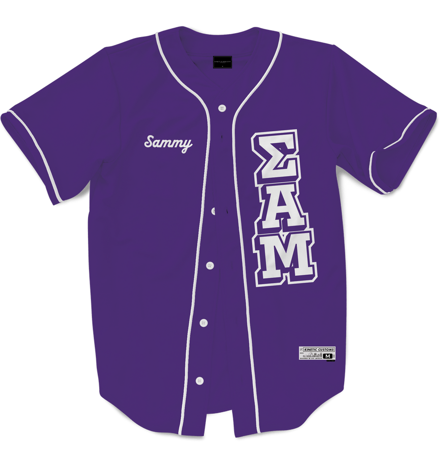SIGMA ALPHA MU - The Block Baseball Jersey Premium Baseball Kinetic Society LLC 