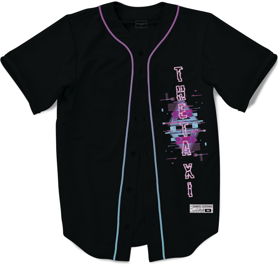 Theta Xi - Glitched Vision Baseball Jersey - Kinetic Society