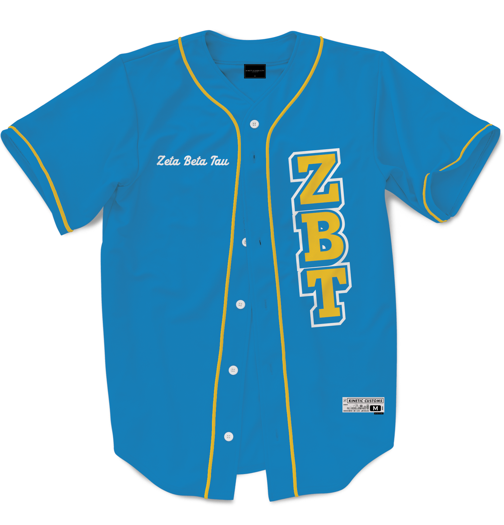 Zeta Beta Tau - The Block Baseball Jersey Premium Baseball Kinetic Society LLC 