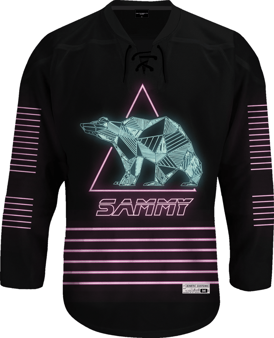 Sigma Alpha Mu - Neon Polar Bear Hockey Jersey Hockey Kinetic Society LLC 