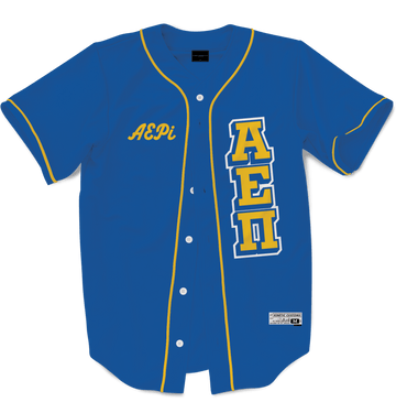 ALPHA EPSILON PI - The Block Baseball Jersey Premium Baseball Kinetic Society LLC 