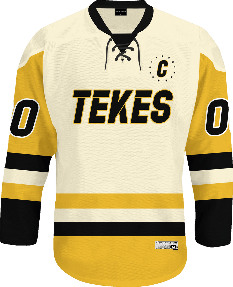 Tau Kappa Epsilon - Golden Cream Hockey Jersey Hockey Kinetic Society LLC 