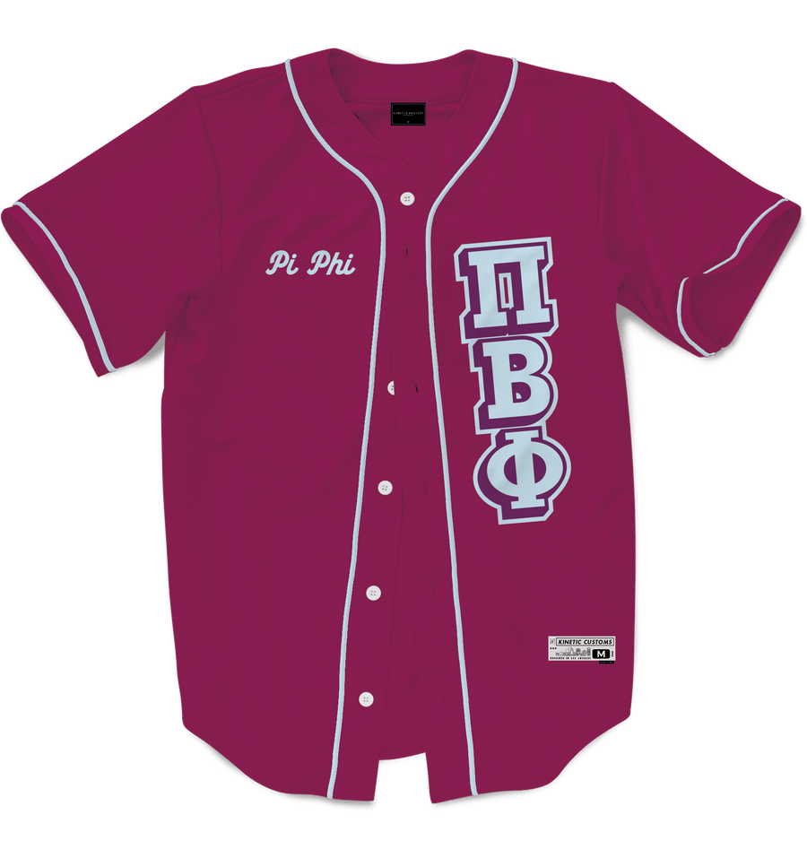 PI BETA PHI - The Block Baseball Jersey Premium Baseball Kinetic Society LLC 