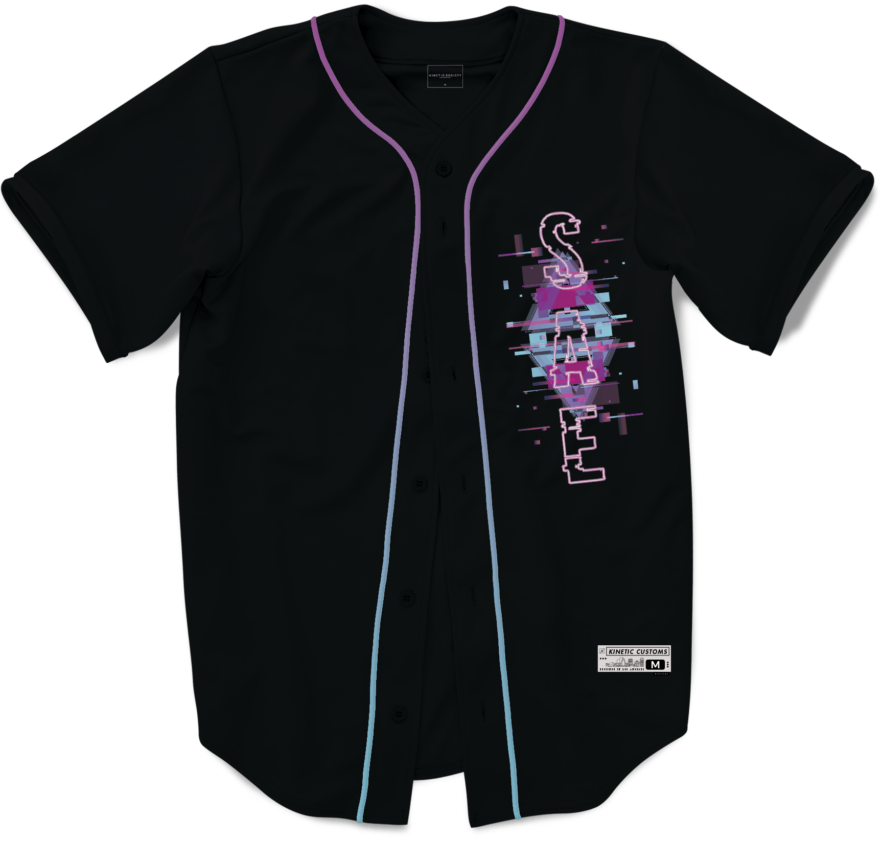 Sigma Alpha Epsilon - Glitched Vision Baseball Jersey - Kinetic Society