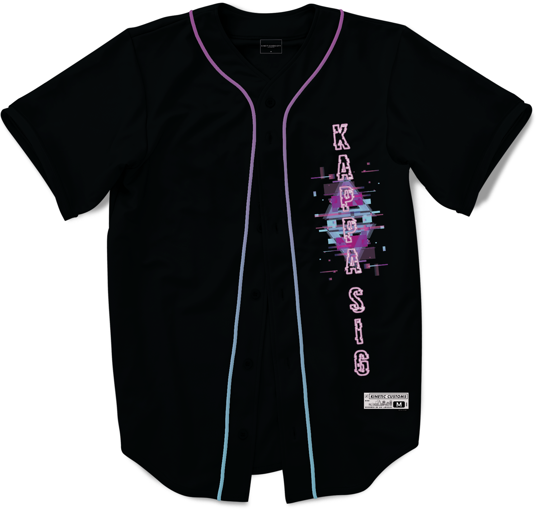 Kappa Sigma - Glitched Vision Baseball Jersey - Kinetic Society