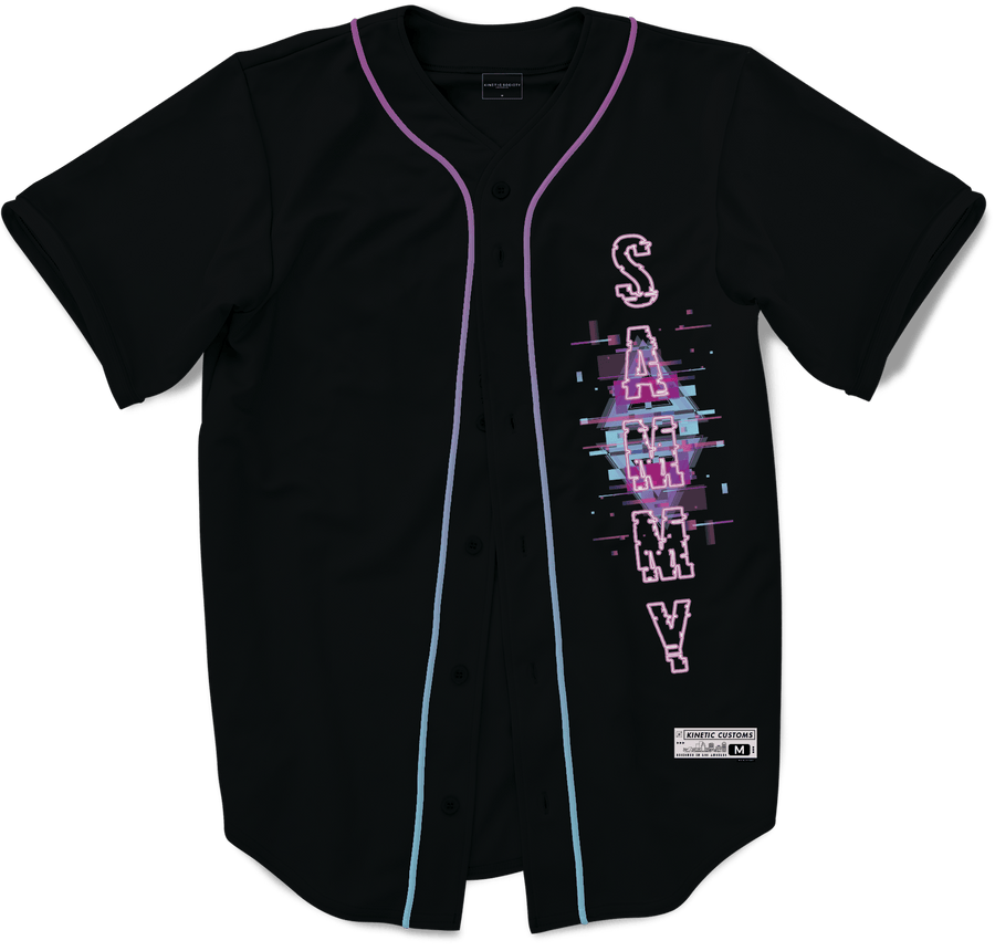 Sigma Alpha Mu - Glitched Vision Baseball Jersey Premium Baseball Kinetic Society LLC 