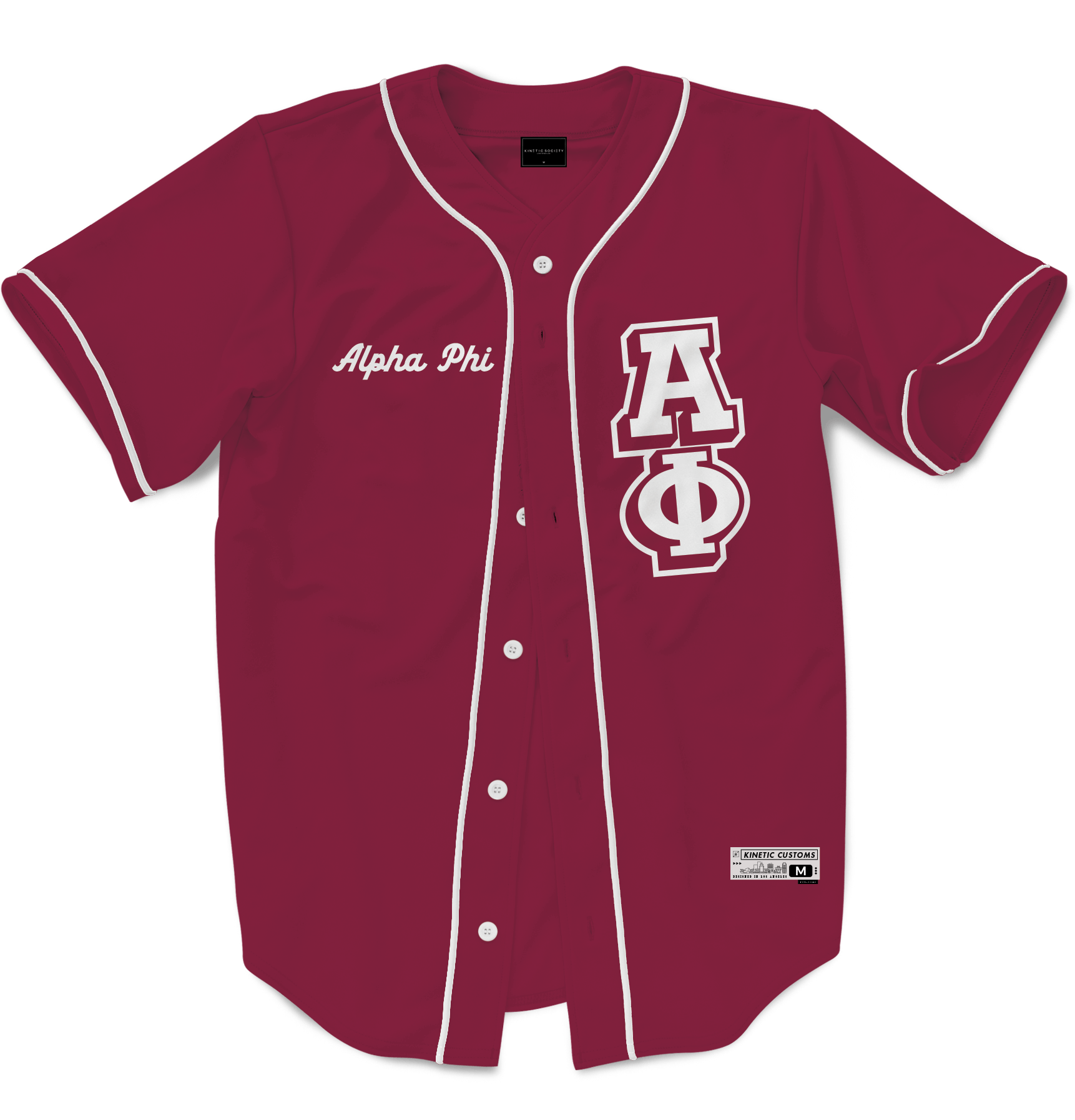 ALPHA PHI - The Block Baseball Jersey Premium Baseball Kinetic Society LLC 