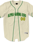 Alpha Gamma Rho - Cream Baseball Jersey Premium Baseball Kinetic Society LLC 