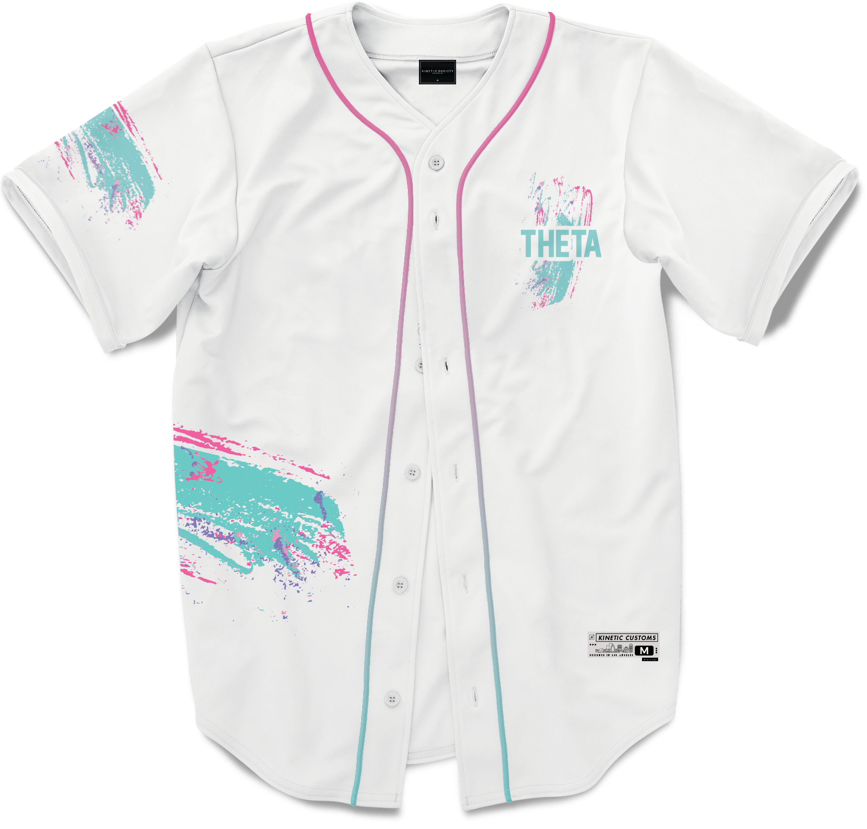 Kappa Alpha Theta - White Miami Beach Splash Baseball Jersey Premium Baseball Kinetic Society LLC 