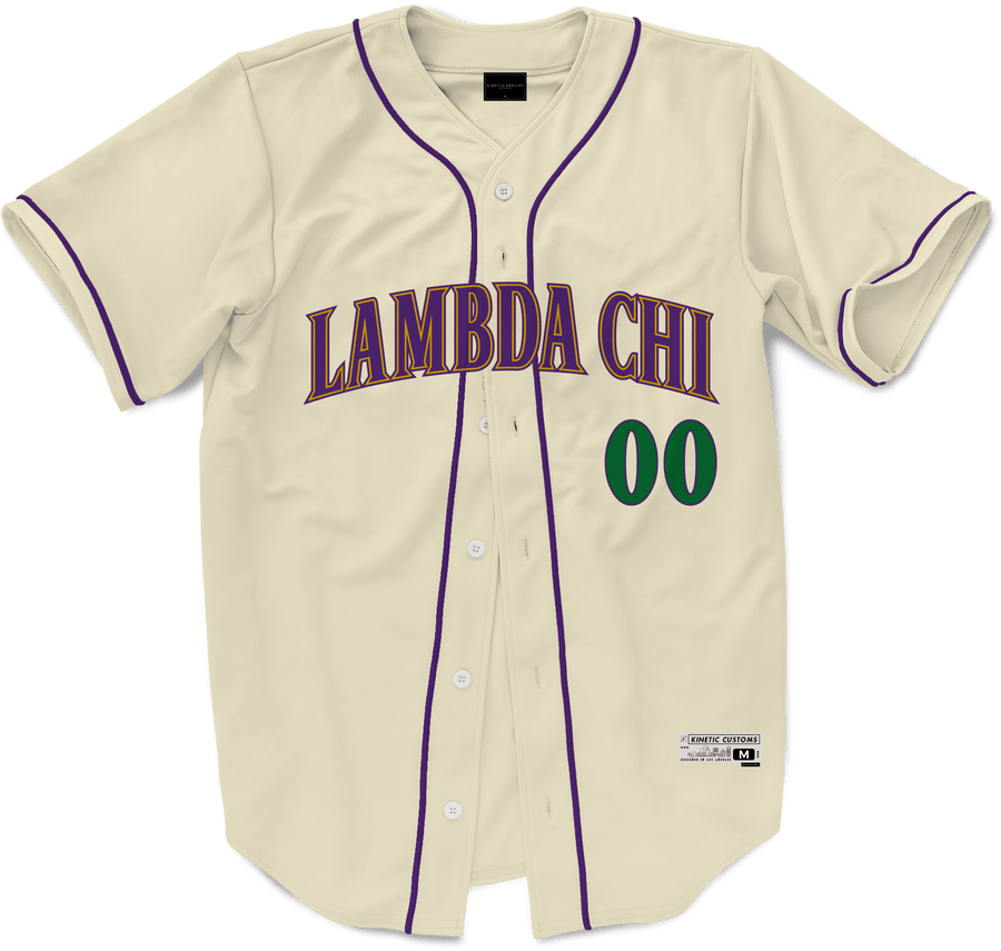 Lambda Chi Alpha - Cream Baseball Jersey Premium Baseball Kinetic Society LLC 
